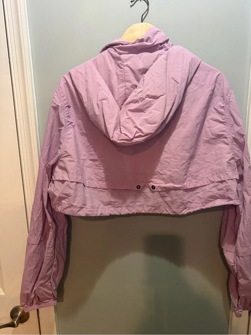 Zara Lilac Cropped Windbreaker Jacket with Hood